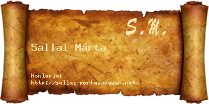 Sallai Márta névjegykártya